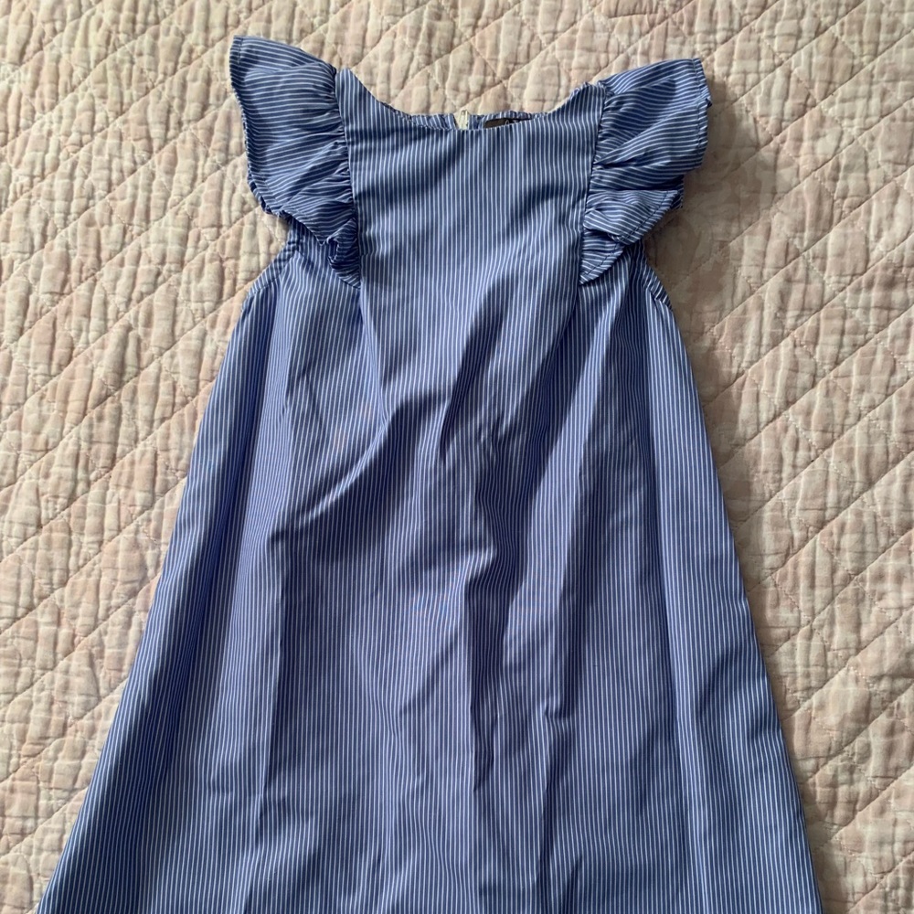 Blue pinstriped dress